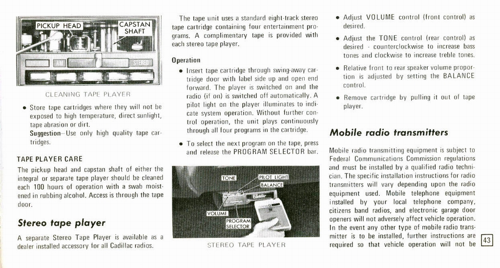 1973 Cadillac Owners Manual Page 54